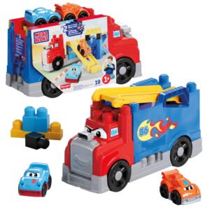 Mega Bloks sunkvežimis su trasa „Build & Race Rig“ pakuotėje ir jau sukonstruotas