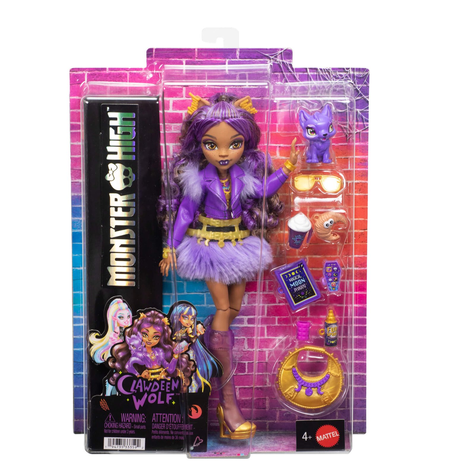 Monster High Clawdeen Wolf lėlė su vilkiuku Crescent originalioje pakuotėje