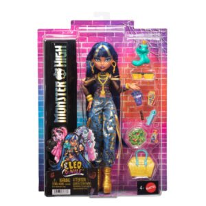 Monster High Cleo de Nile lėlė su gyvatėle Hissette pakuotėje