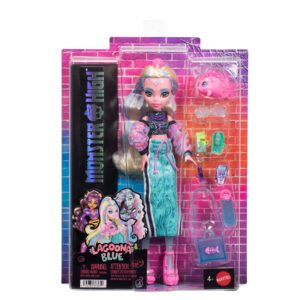 Monster High Lagoona Blue lėlė su žuvele Neptuna pakuotėje