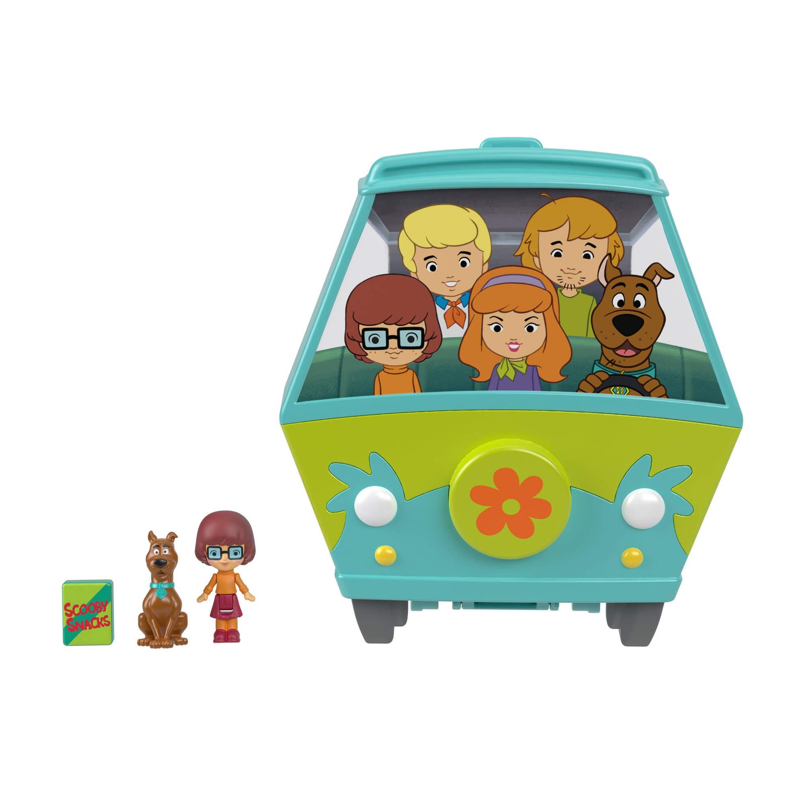 Velma, Scooby-Doo ir „Scooby Snacks“ dėžutė prie uždaryto kompakto