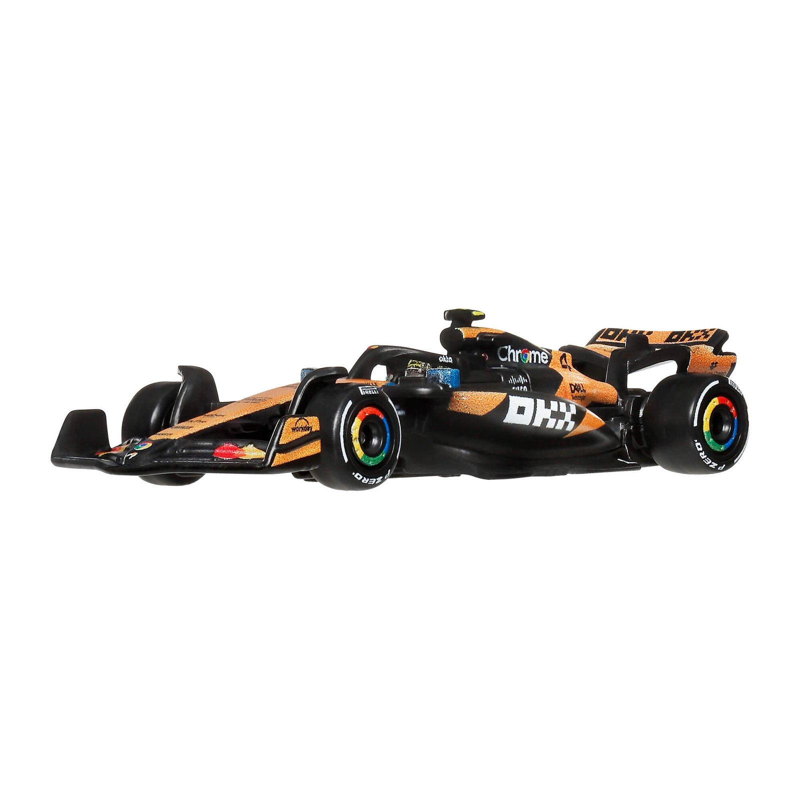 Lando Norriso McLaren bolidas – vaizdas iš priekio ir šono