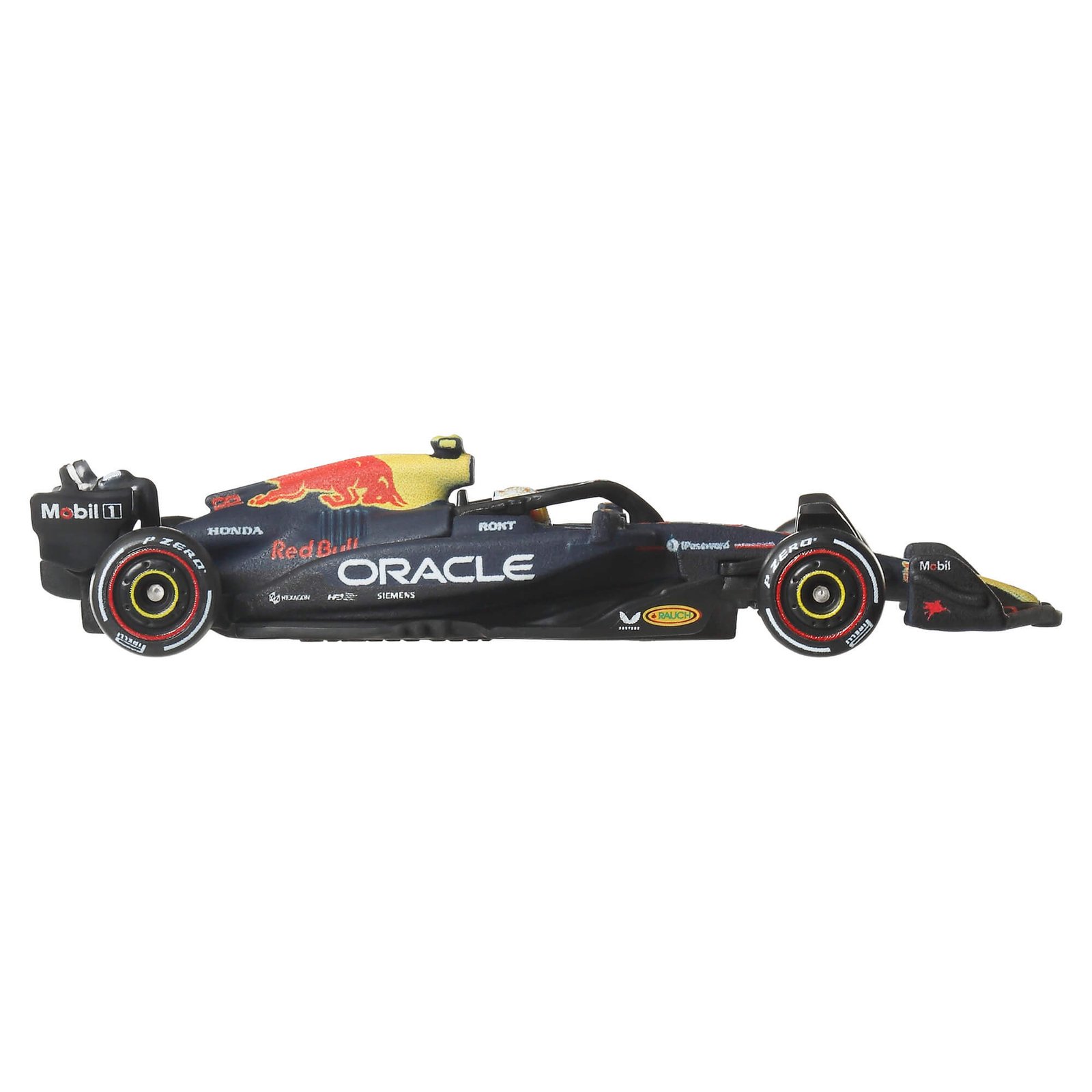 Tamsiai mėlyno Oracle Red Bull Racing bolido profilis