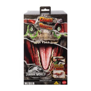 Jurassic World dinozauro siurprizas Dino Reveal – Orkoraptor pakuotė