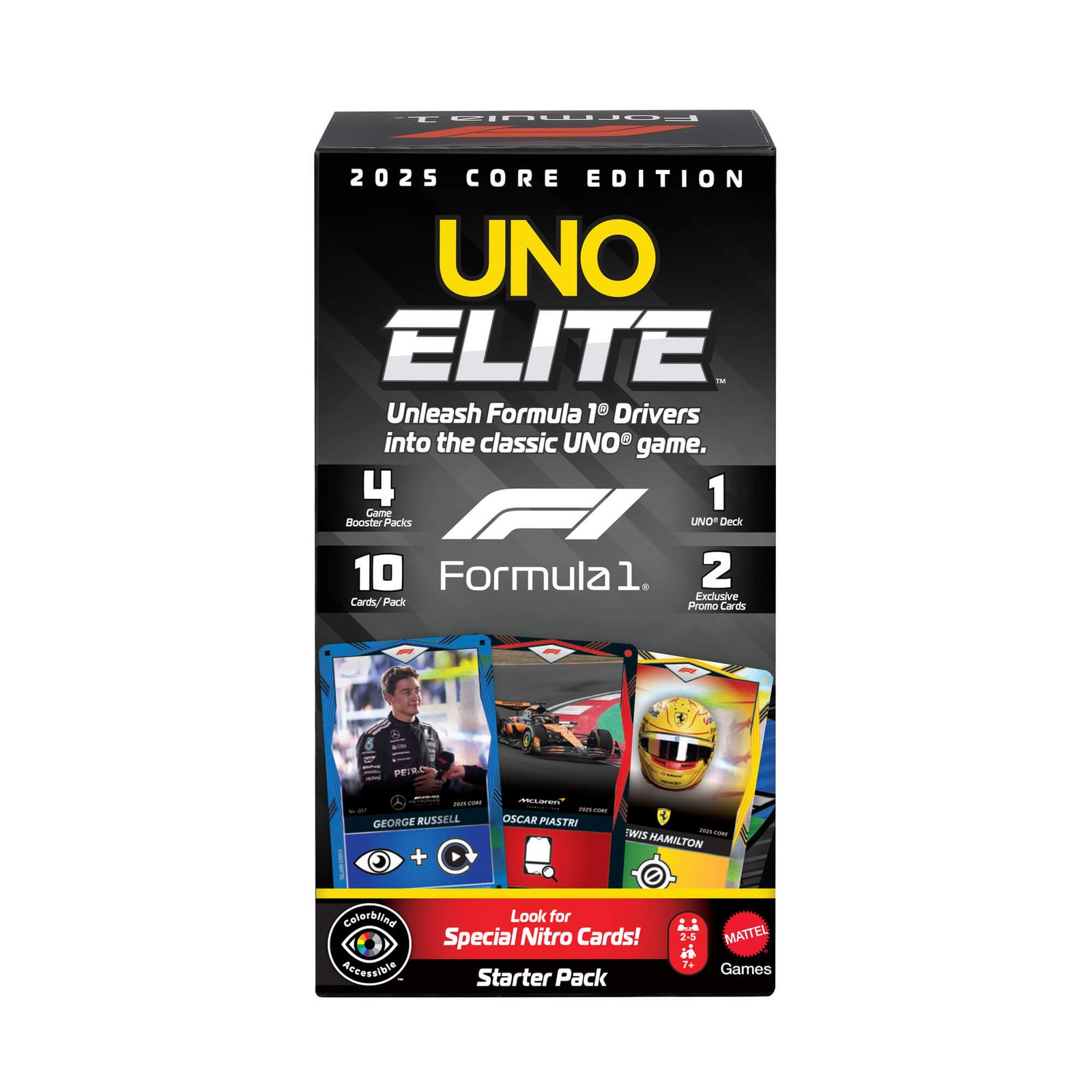 UNO Elite F1 kortos – 2025 Core Edition Starter Pack pakuotė
