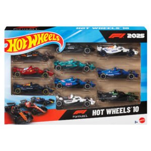 Hot Wheels F1 bolidai 10 vnt. – pakuotė su visų dešimties 2025 m. Formulės 1 komandų bolidais