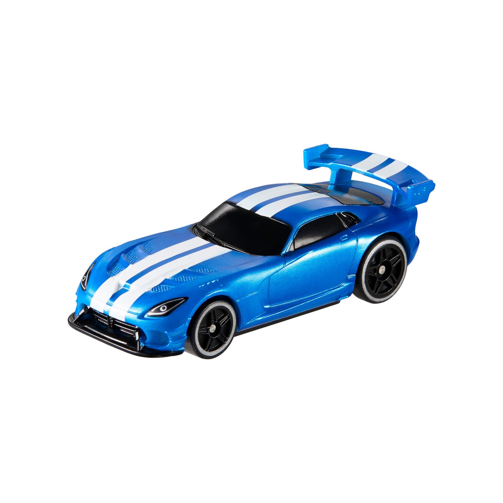 Mėlynas Dodge Viper ACR su dviem baltais dryžiais ir galiniu sparnu