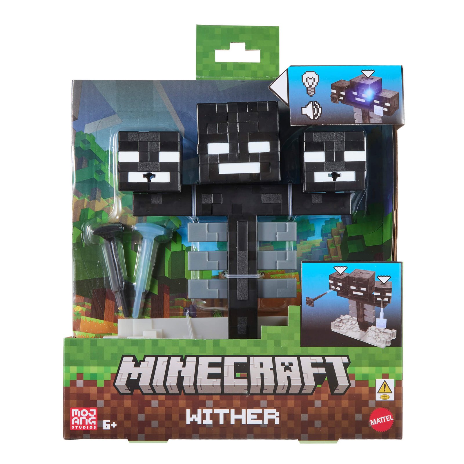 Minecraft Wither figūrėlė pakuotėje su šviesos ir garso ženklais