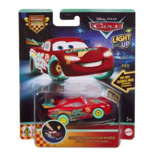Cars mašinėlė su šviesomis Light Up – Žaibas Makvynas pakuotėje