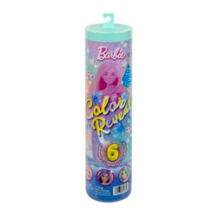 Barbie Color Reveal undinėlė – tūbos formos pakuotė su 6 siurprizais