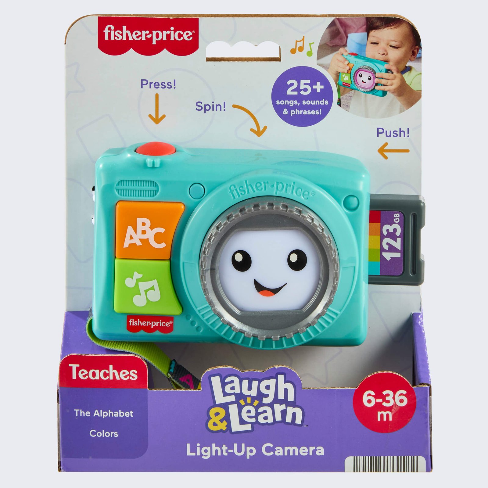Žaislinis fotoaparatas kūdikiams Fisher-Price Laugh & Learn pakuotėje