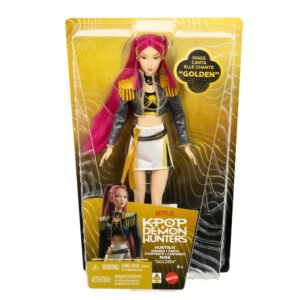 KPop Demon Hunters dainuojanti lėlė Mira „Golden“ pakuotėje