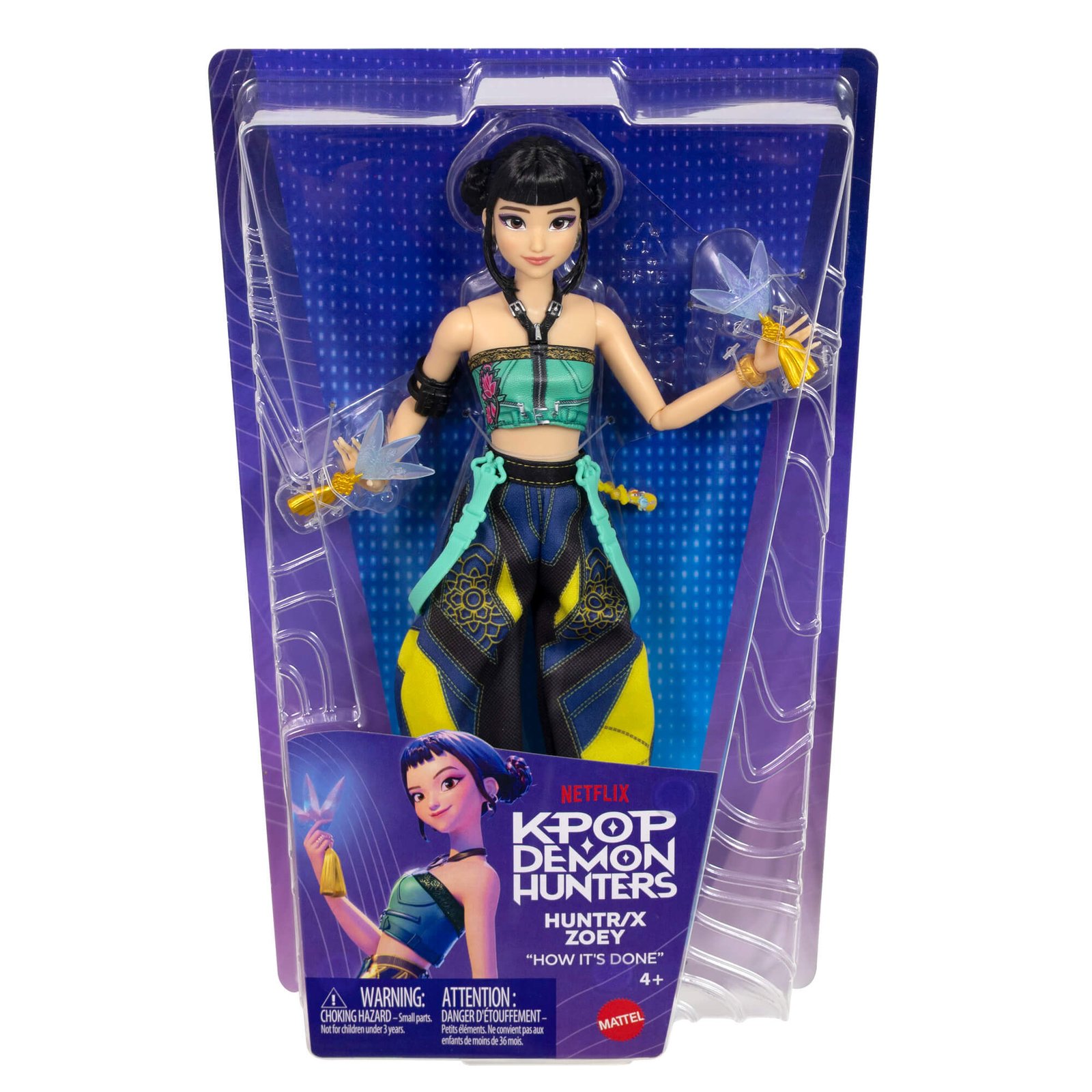 KPop Demon Hunters lėlė Zoey „How It's Done“ pakuotėje
