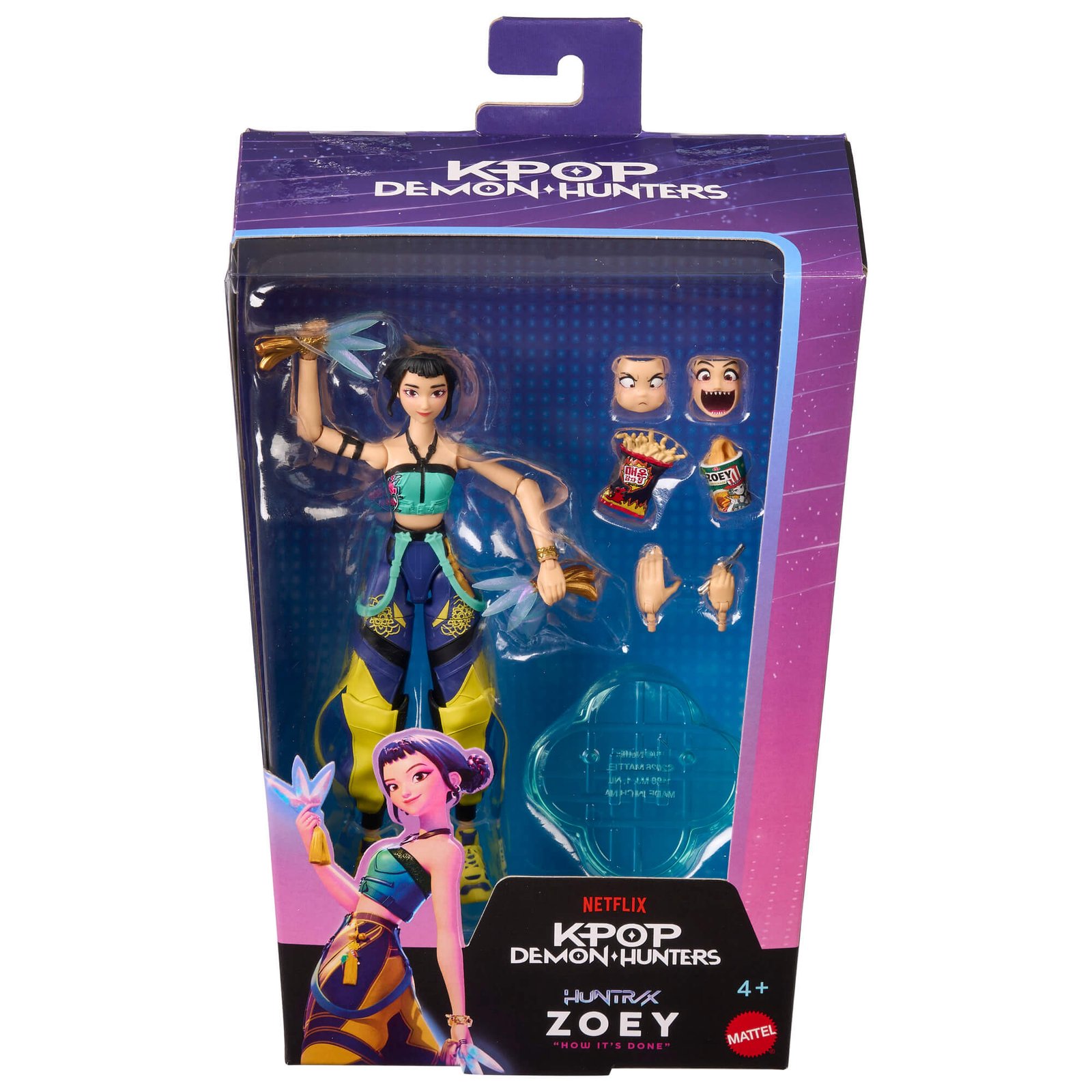 KPop Demon Hunters figūrėlė Zoey pakuotėje su dvasios ašmenimis
