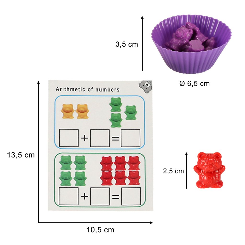 Kortelė 13,5 × 10,5 cm, indelis Ø 6,5 cm ir 2,5 cm aukščio meškutis