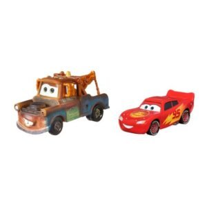 Cars dviejų mašinėlių rinkinys – pavyzdys su Mater ir Žaibu Makvynu