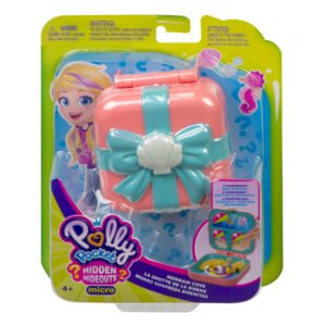 Polly Pocket siurprizų dėžutė „Hidden Hideouts“ – „Mermaid Cove“ pakuotėje