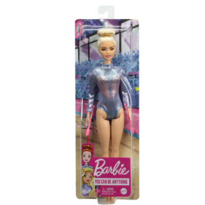 Barbie lėlė gimnastė su juosta ir buožėmis