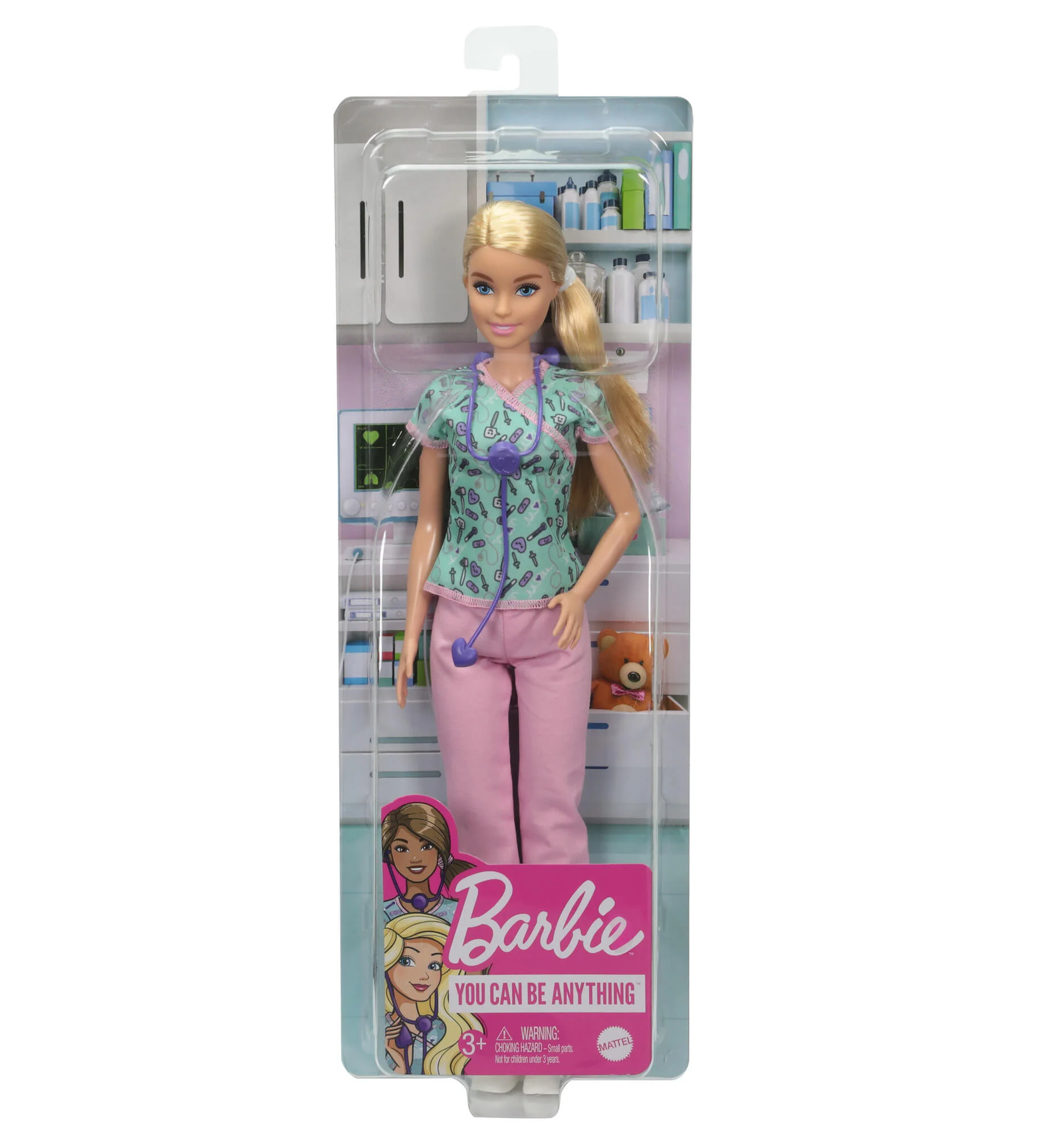 Barbie lėlė slaugė su stetoskopu