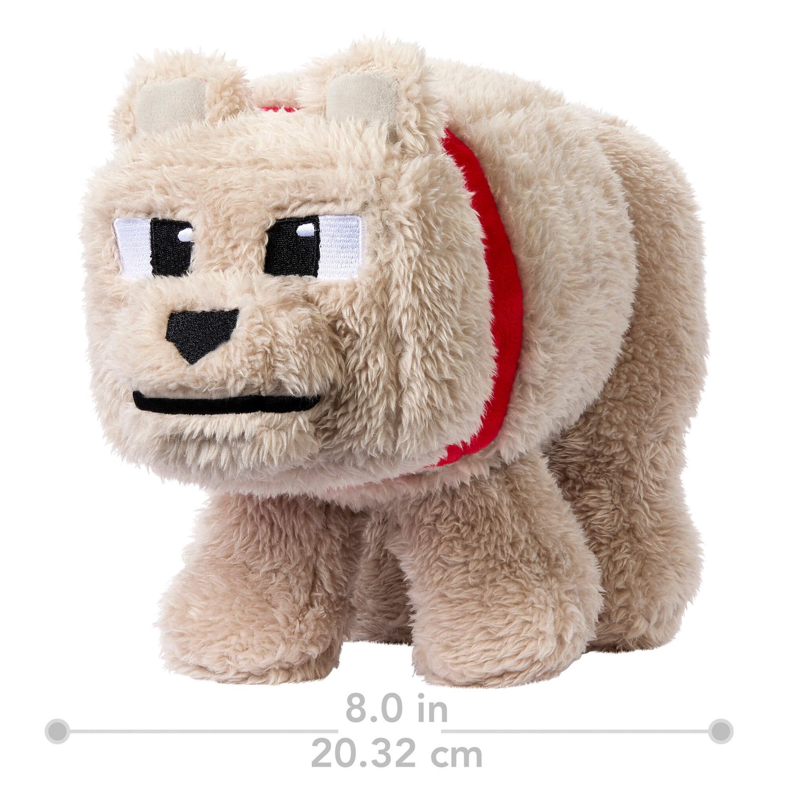 Pliušinis vilkas Dennis raudonu antkakliu – pažymėtas 20,32 cm (8 colių) ilgis