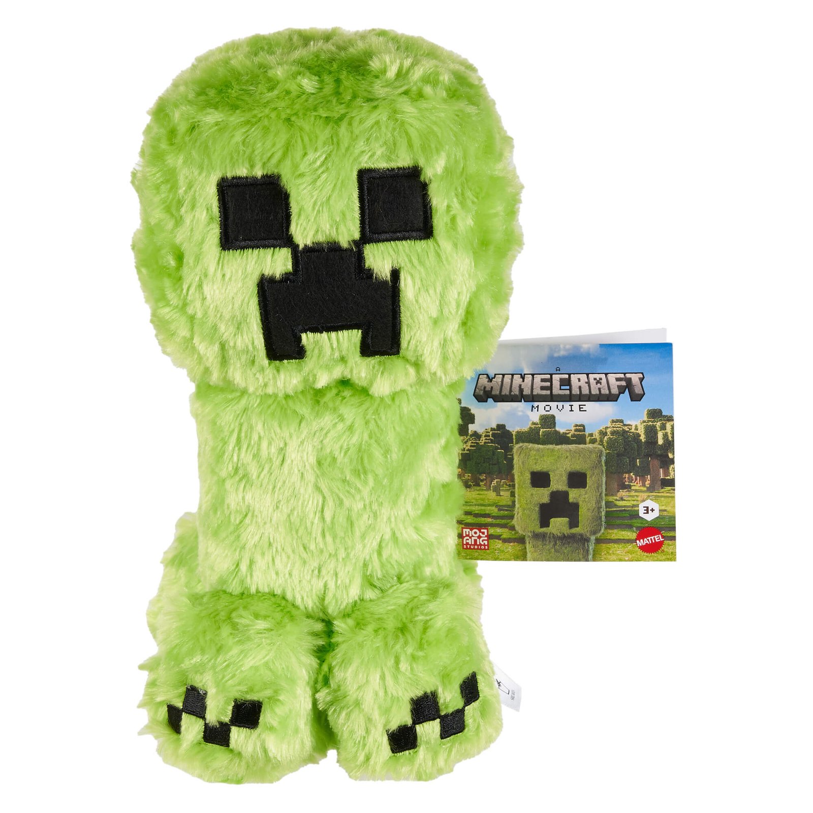 Pūkuotas žalias pliušinis Creeper su etikete
