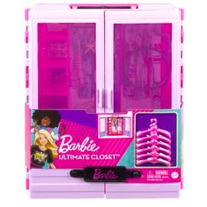Barbie drabužių spinta „Ultimate Closet“ pakuotėje su šešiomis rožinėmis pakabomis