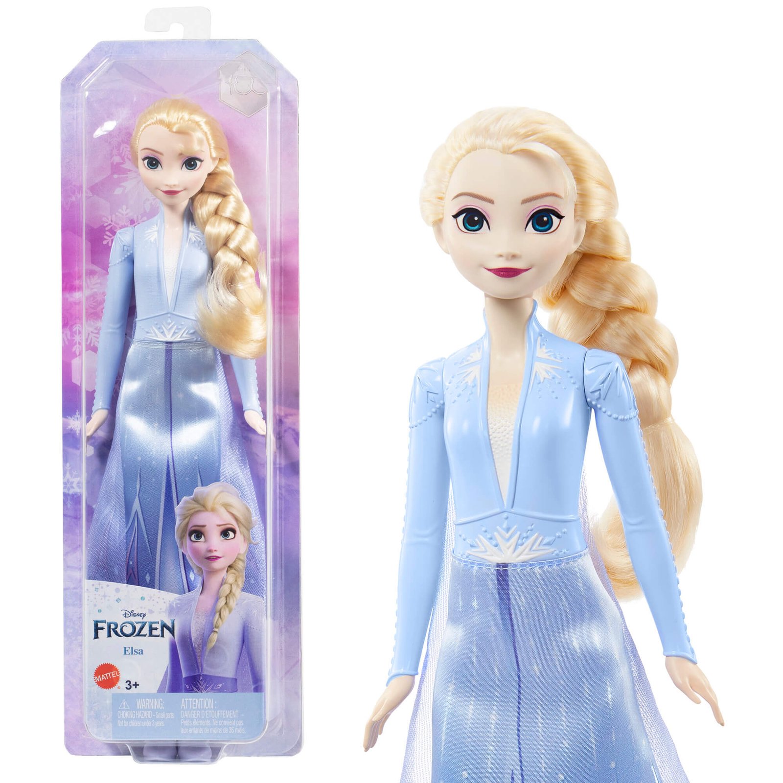 Elza lėlė Frozen 2 pakuotėje ir šalia – šviesiai mėlyna kelionės apranga