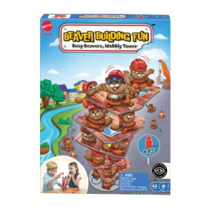 Bebriukų stalo žaidimas Beaver Building Fun – dėžutė su bebrų bokštu ir žymėjimu 2–4, 6+