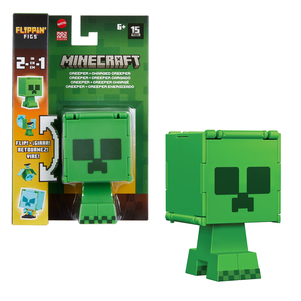 Creeper, virstantis įkrautu Creeper, pakuotėje ir be jos