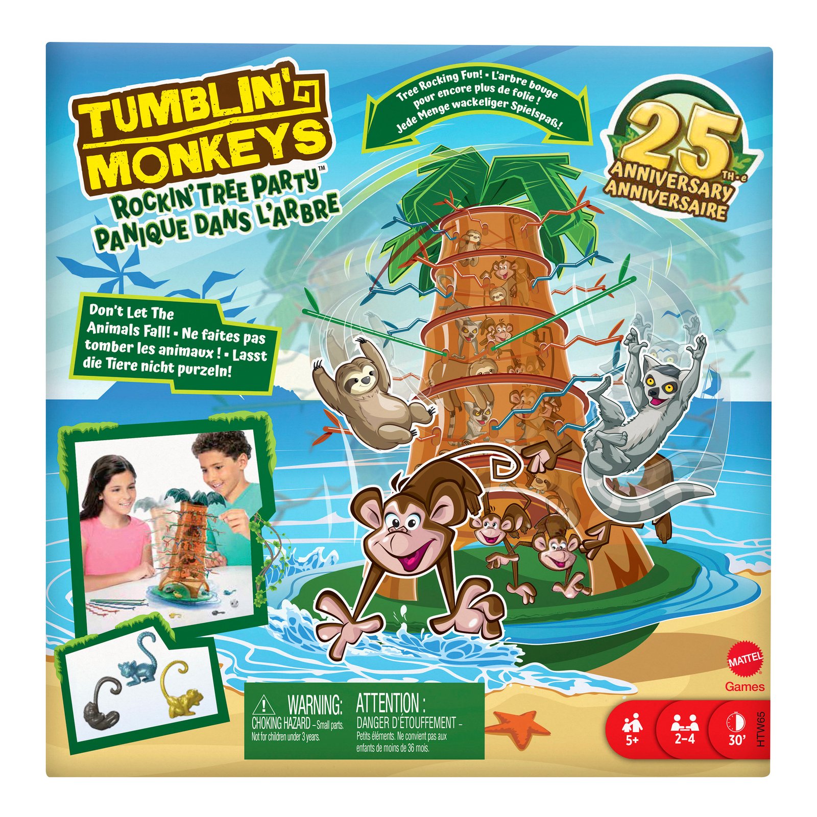 Tumblin' Monkeys dėžutė su 25-mečio ženklu ir žymėjimu 5+, 2–4, 30 min.