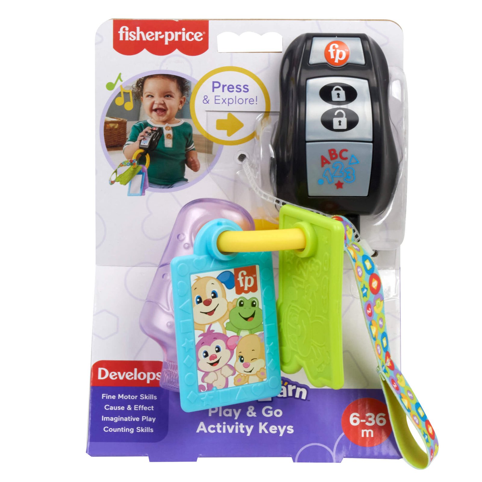 Žaisliniai automobilio rakteliai Fisher-Price Laugh & Learn pakuotėje