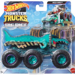 Hot Wheels Monster Trucks Big Rigs pakuotė su šešiaračiu džipu Mega-Wrex
