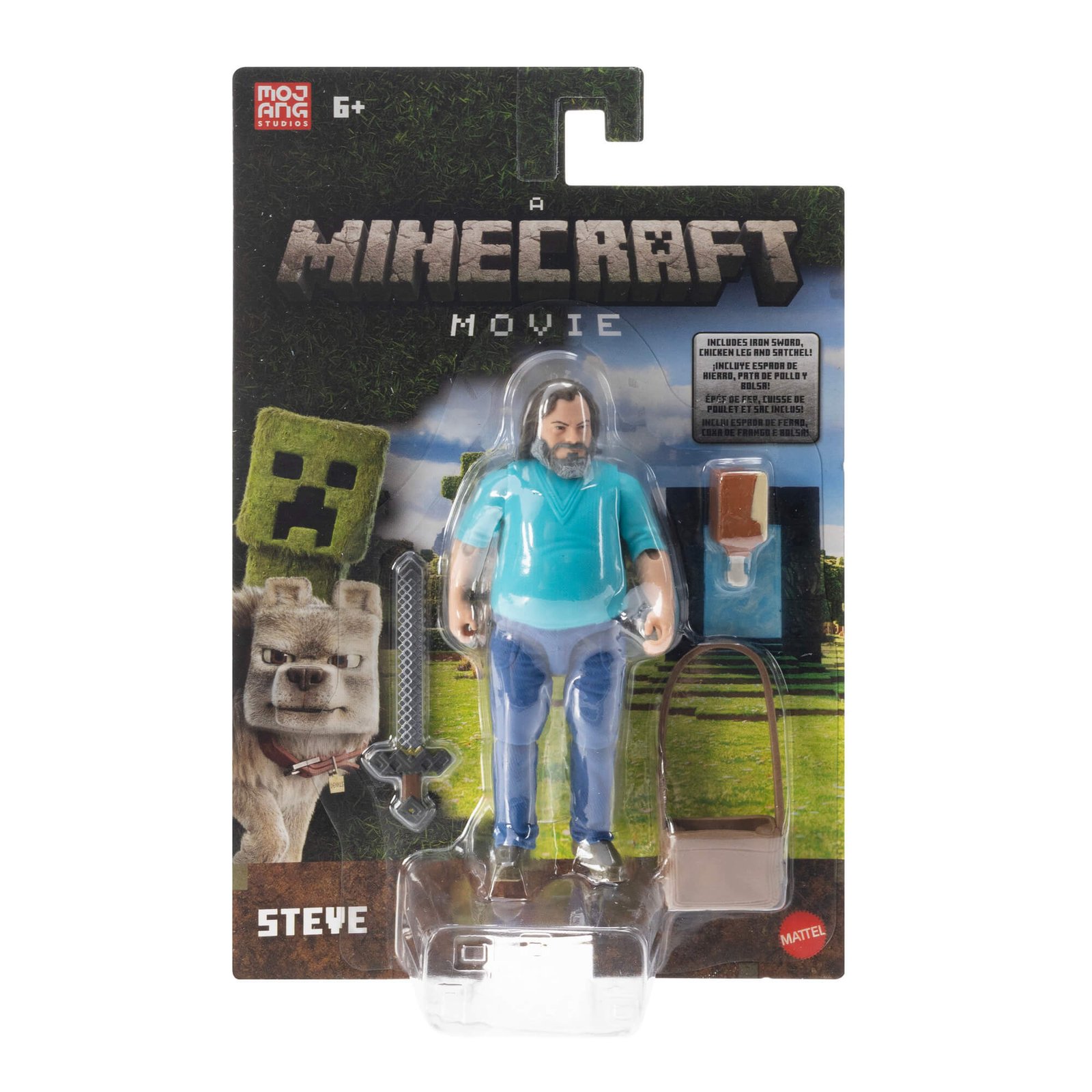 Steve'o figūrėlė filmo pakuotėje