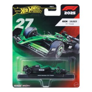 Hot Wheels Nico Hulkenberg bolidas – Premium kortelė su numeriu 27 ir KICK Sauber F1 Team užrašu