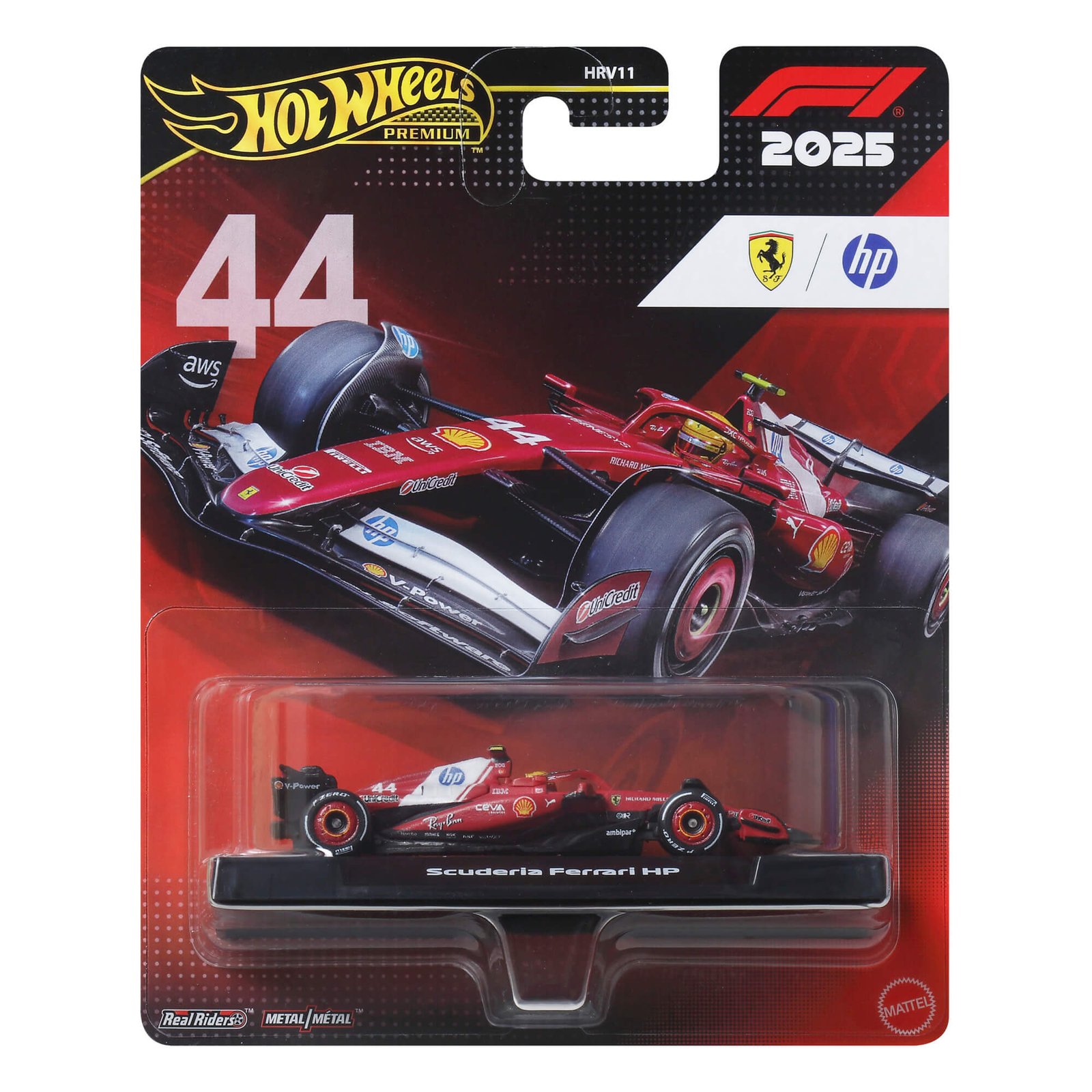 Hot Wheels Lewis Hamilton bolidas #44 – Premium pakuotė su Ferrari ir HP ženklais