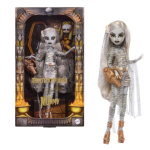 Monster High Skullector mumija – lėlė „The Mummy“ prie egiptietiškos pakuotės