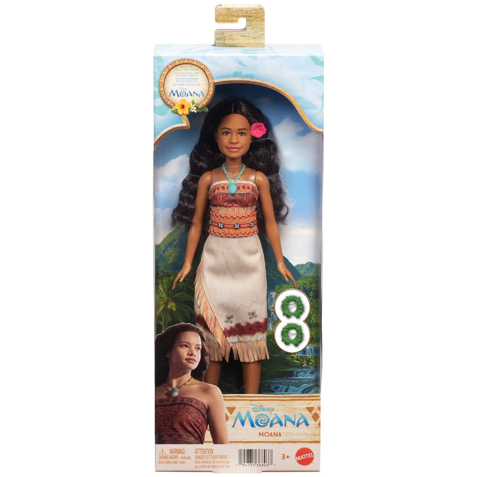 Disney Moana lėlės pakuotė su vaidybinio filmo ženkliuku
