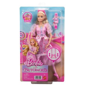 Barbie Spragtukas lėlė Klara pakuotėje su žaisline Spragtuko figūrėle