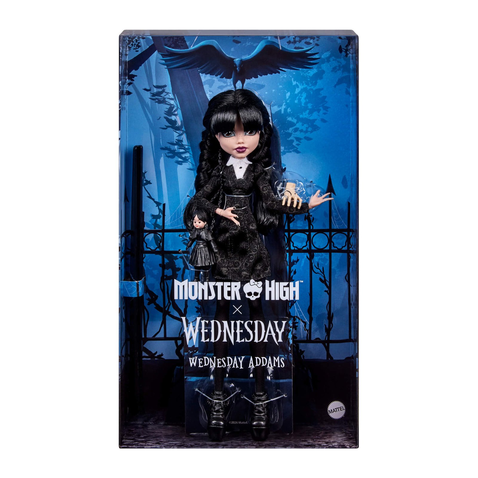 Monster High × Wednesday dėžutė su langeliu, varnu ir kapinių tvora