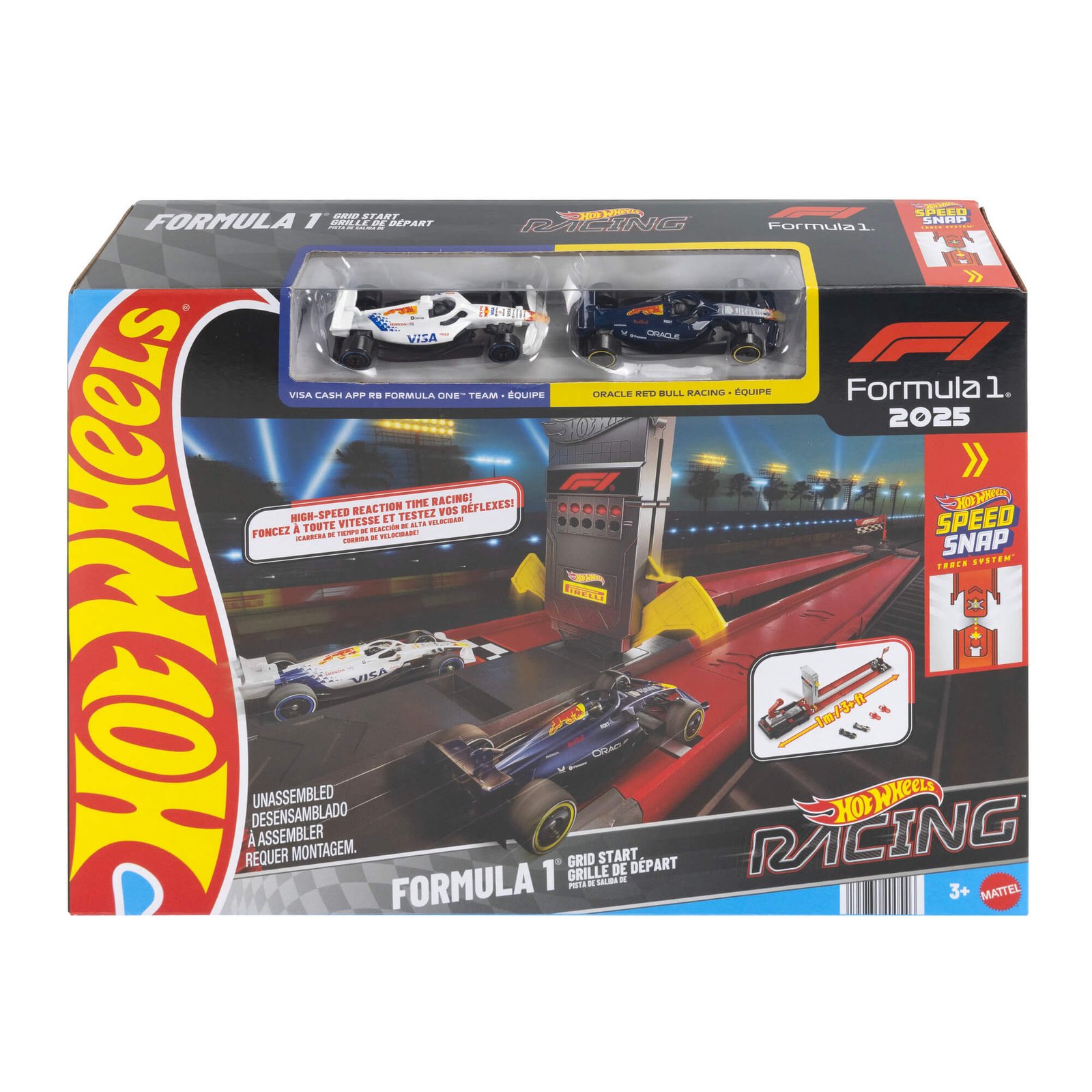 Hot Wheels F1 starto trasa „Grid Start“ – pakuotė su Red Bull ir Racing Bulls bolidais